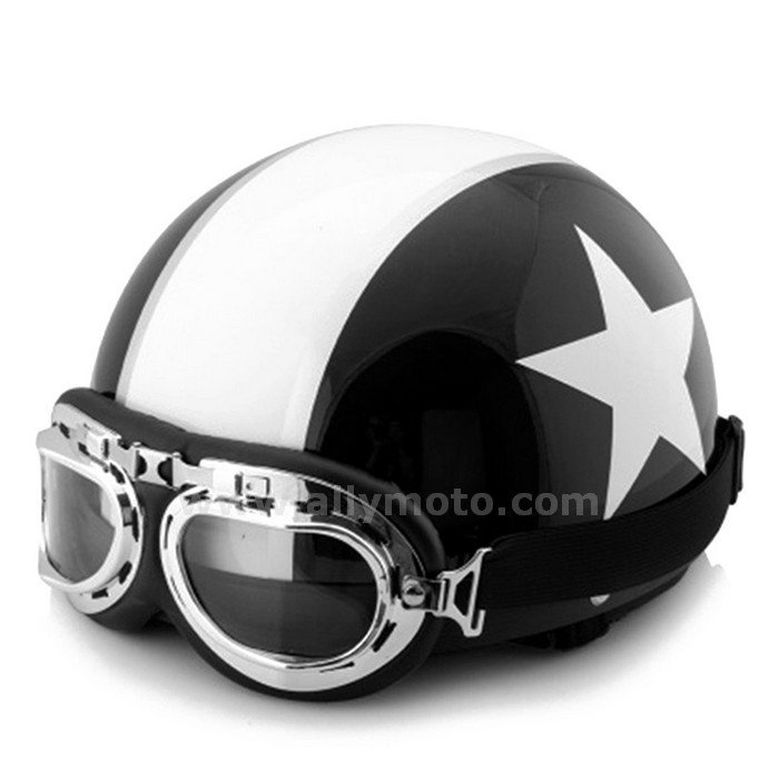 129 Helmet Cruiser Capacete Motocross Open Face Half Riding Goggles Visor@2